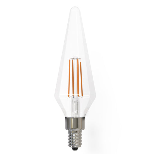 Bulbrite LED4PRISM/30K/FIL/3 4W LED Prismatic 3000K Filament Bulb E12 Base Fully Compatible Dimming 120V Clear (776596)