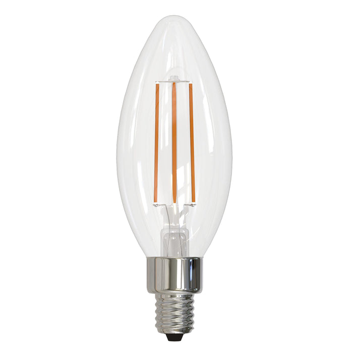 Bulbrite LED2B11/27K/FIL/4 2.5W LED B11 Filament Bulb E12 Base 2700K 250Lm 120V Dimmable Clear (776938)