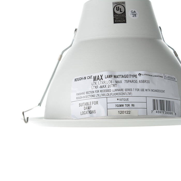 Lithonia Residential Downlighting Track And Lamps Residential Downlighting 6 Inch Open Stock 6 Inch Trims Open (7O2MW TOR R6)