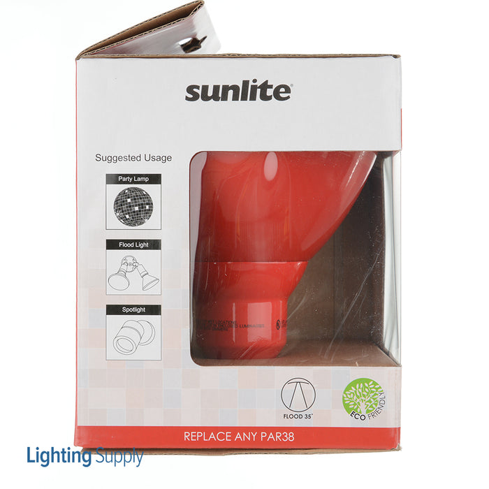 Sunlite 8W PAR38 LED Outdoor Rated Red 35 Degree Flood 120V (80556-SU)