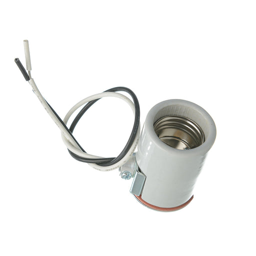 SATCO/NUVO Keyless Porcelain Socket With Side Mount Bushing 1/8 IPS Cap 9 Inch AWM BMW 150C Leads CSSNP Screw Shell Glazed 660W 250V (80-1330)