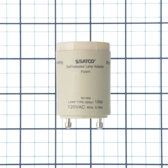 SATCO/NUVO Smooth Phenolic Electronic Self-Ballasted Compact Fluorescent Lamp Holder 120V 60Hz 0.15A 13W G24Q-1/GX24Q-1 2 Inch Height 1-1/2 Inch Width (80-1846)