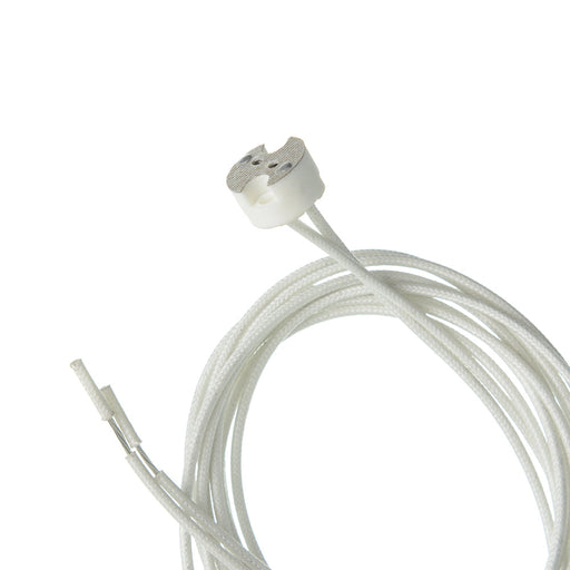 SATCO/NUVO Porcelain Halogen Round Socket 48 Inch Leads G4-Gx5.3-Gy6.35 Base SF-1 200C Leads 3/8 Inch Height 11/16 Inch Diameter 750W 250V (80-2159)
