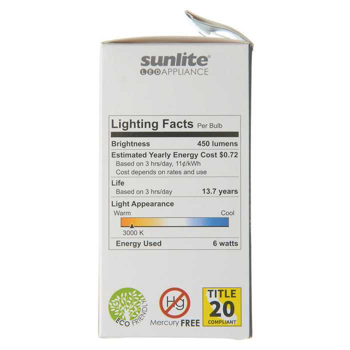 Sunlite LED A15 Bulb 6W 500Lm 3000K 120V E26 Base (80133-SU)