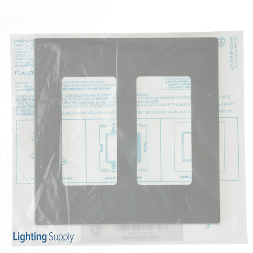 Leviton 2-Gang Decora Plus Device Decora Wall Plate/Faceplate Screwless Polycarbonate Snap-On Mount Gray (80309-SGY)