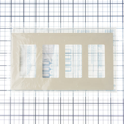Leviton 4-Gang Decora Plus Screwless Snap-On Wall Plate/Faceplate Light Almond (80312-ST)