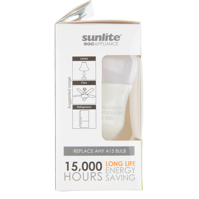 Sunlite A15/LED/6W/E17/D/FR/40K 6W LED A15 Appliance Bulb 4000K Cool White 480Lm 120V 85 CRI Dimmable E17 Base (80337-SU)