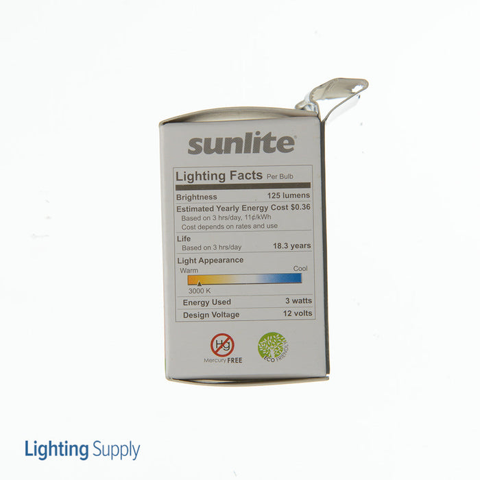 Sunlite GBF/LED/3W/30K 3W LED Elevator Bulb 3000K 125Lm 12V 80 CRI BA15d Double Contact Bayonet Base Non-Dimmable (80358-SU)