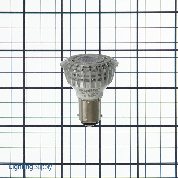 Sunlite GBF/LED/3W/30K 3W LED Elevator Bulb 3000K 125Lm 12V 80 CRI BA15d Double Contact Bayonet Base Non-Dimmable (80358-SU)