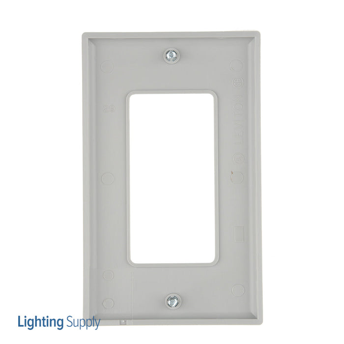 Leviton 1-Gang Decora/GFCI Device Decora Wall Plate/Faceplate Standard Size Thermoplastic Nylon Device Mount Gray (80401-NGY)