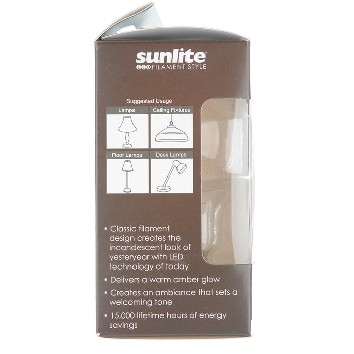 Sunlite A19/LED/FS/6W/22K 6W LED A19 Bulb 600Lm Amber 2000K Medium E26 Base (80476-SU)