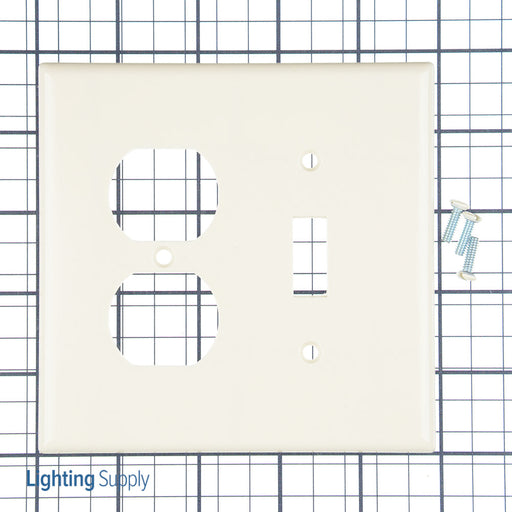 Leviton 2-Gang Midway Size Wall Plate 1-Toggle 1-Duplex Light Almond (80505-T)