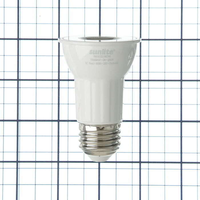 Sunlite PAR16/LED/6W/940 6W LED PAR16 Bulb Dimmable 120V E26 Base 90 CRI 4000K 500Lm (80547-SU)