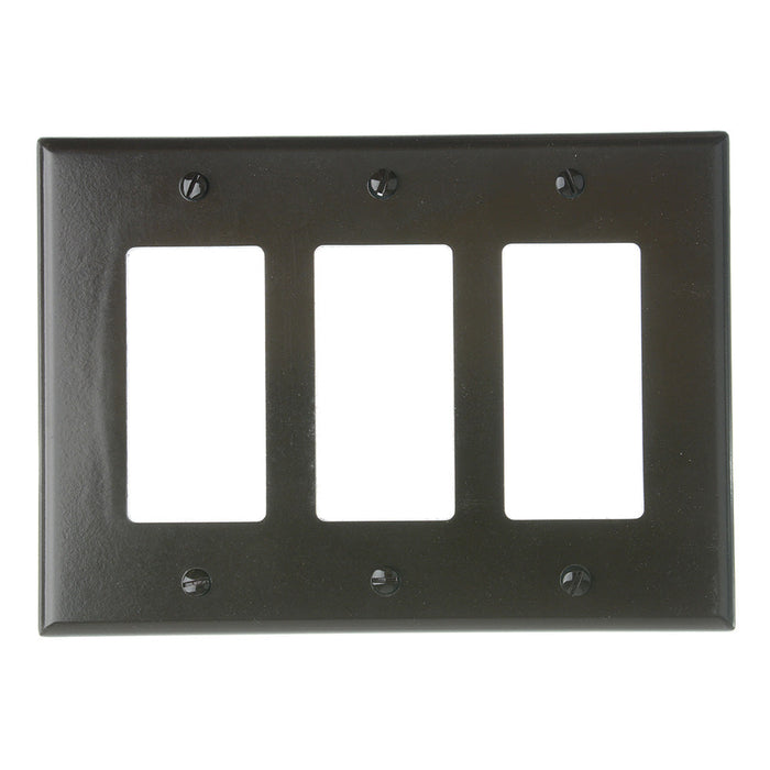 Leviton 3-Gang Decora/GFCI Device Decora Wall Plate/Faceplate Midway Size Thermoset Device Mount (80611)