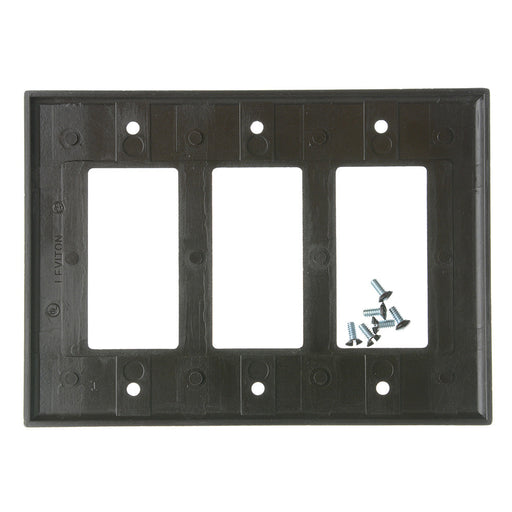 Leviton 3-Gang Decora/GFCI Device Decora Wall Plate/Faceplate Midway Size Thermoset Device Mount (80611)