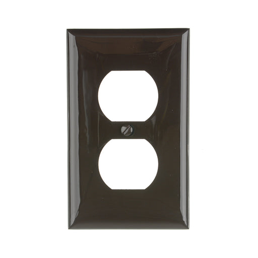 Leviton 1-Gang Duplex Device Receptacle Wall Plate Standard Size Thermoplastic Nylon Device Mount Brown (80703)