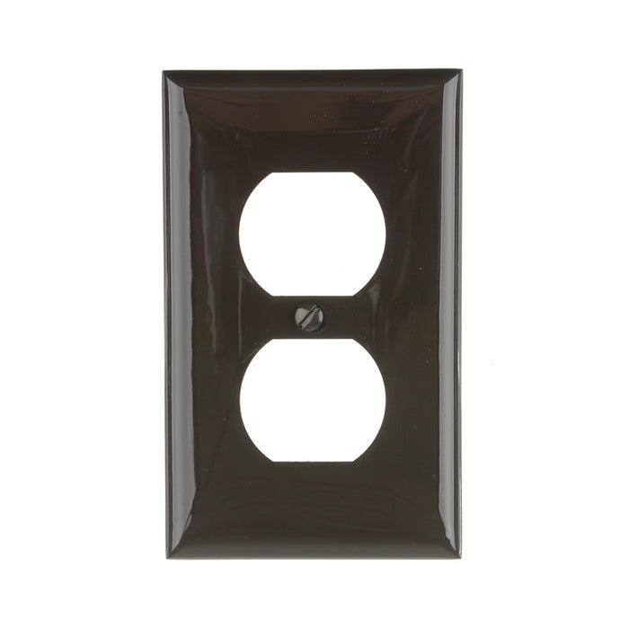 Leviton 1-Gang Duplex Device Receptacle Wall Plate Standard Size Thermoplastic Nylon Device Mount Brown (80703)