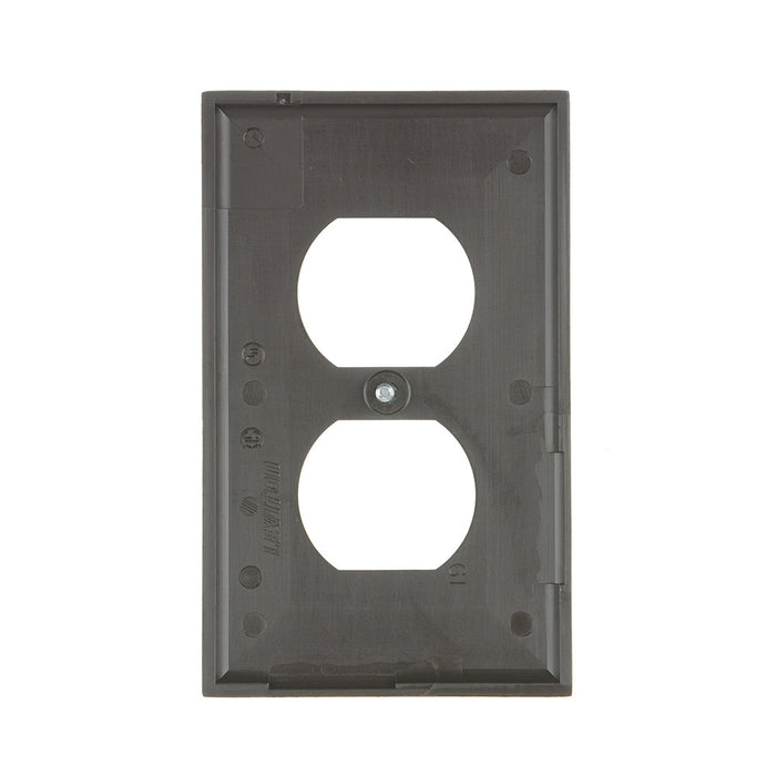 Leviton 1-Gang Duplex Device Receptacle Wall Plate Standard Size Thermoplastic Nylon Device Mount Brown (80703)