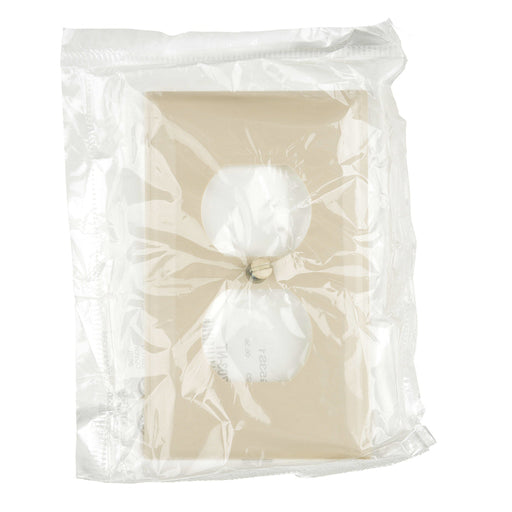 Leviton 1-Gang Duplex Device Receptacle Wall Plate Standard Size Thermoplastic Nylon Light Almond (80703-NT)