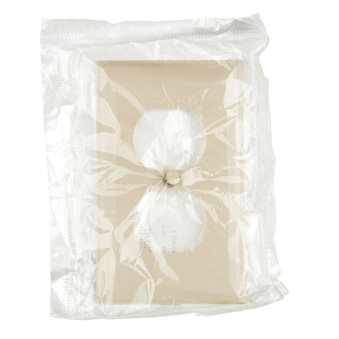 Leviton 1-Gang Duplex Device Receptacle Wall Plate Standard Size Thermoplastic Nylon Light Almond (80703-NT)