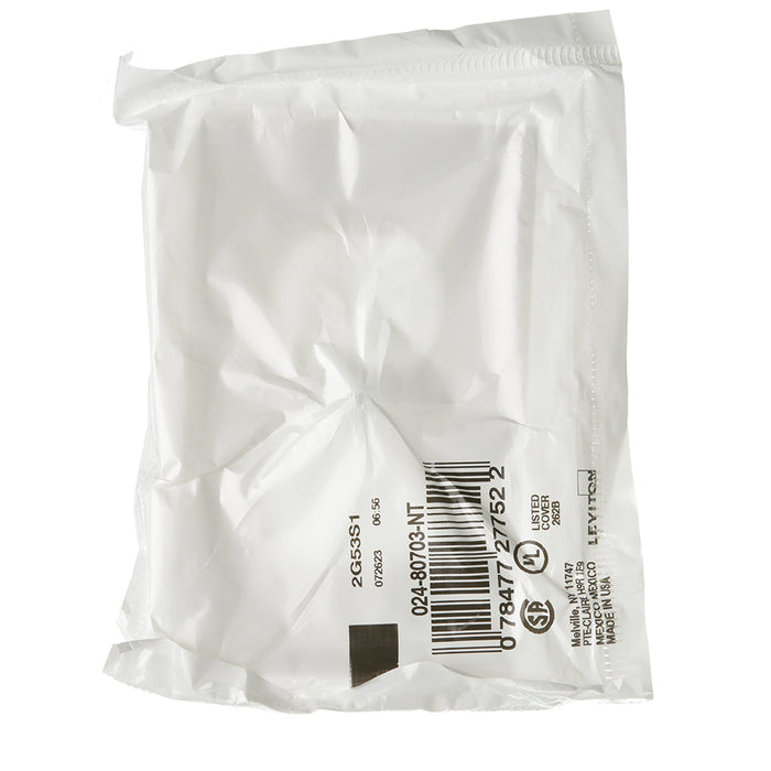 Leviton 1-Gang Duplex Device Receptacle Wall Plate Standard Size Thermoplastic Nylon Light Almond (80703-NT)