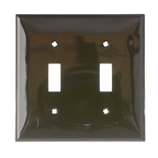 Leviton 2-Gang Toggle Device Switch Wall Plate Standard Size Thermoplastic Nylon Device Mount Brown (80709)