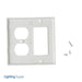 Leviton 2-Gang 1-Duplex 1-Decora/GFCI Device Combination Wall Plate Standard Size Thermoplastic Nylon Device Mount White (80746-W)