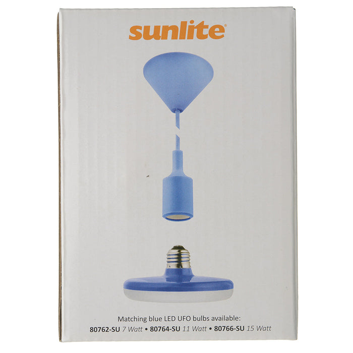 Sunlite CO/PD/BL 4 Foot Blue Ceiling Mount Lamp Holder Pendant Medium E26 Base 120V Non-Dimmable (80758-SU)