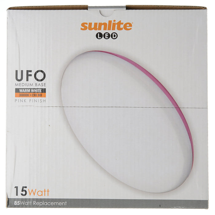 Sunlite UFO/LED/15W/30K/PINK LED 3000K 120V 15W 1250Lm Medium E26 Base Non-Dimmable (80767-SU)