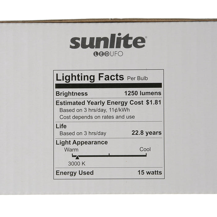 Sunlite UFO/LED/15W/30K/PINK LED 3000K 120V 15W 1250Lm Medium E26 Base Non-Dimmable (80767-SU)