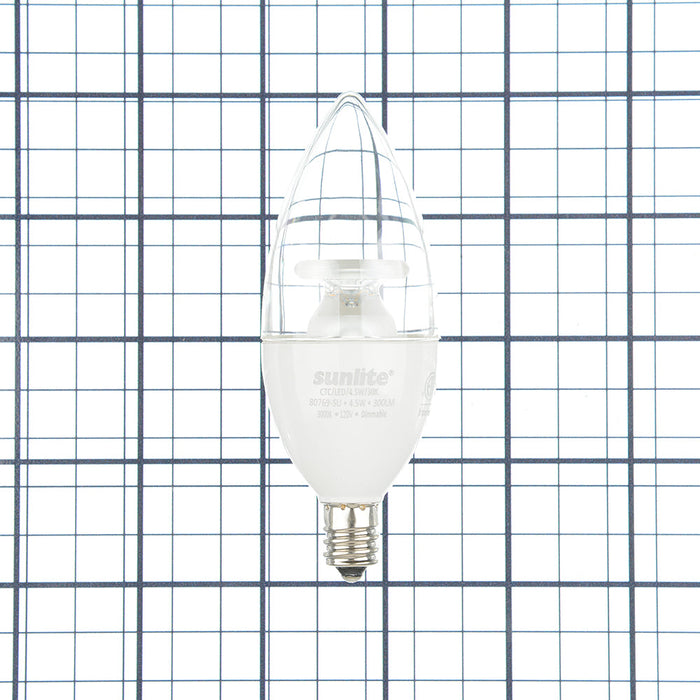 Sunlite CTC/LED/4.5W/30K 5W LED B11 Bulb 300Lm Warm White 3000K Candelabra E12 Base (80769-SU)