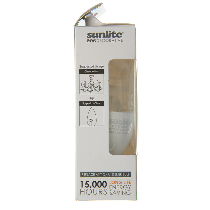 Sunlite CTC/LED/4.5W/50K 5W LED B11 Bulb 300Lm Super White 5000K Candelabra E12 Base (80777-SU)