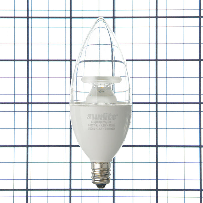 Sunlite CTC/LED/4.5W/50K 5W LED B11 Bulb 300Lm Super White 5000K Candelabra E12 Base (80777-SU)