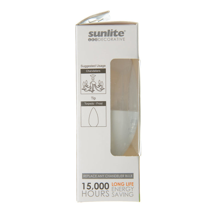 Sunlite CTF/LED/4.5W/50K 5W LED B11 Bulb 300Lm Super White 5000K Candelabra E12 Base (80781-SU)