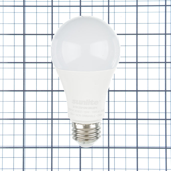 Sunlite A19/LED/14W/30K/3PK LED 3000K 120V 14W 1500Lm A19 Medium E26 Non-Dimmable Sold as 3-Pack (80937-SU)