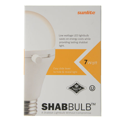 Sunlite A19/LED/7W/SHAB/E27/40K 7W ShabBulb Shabbat Permissible LED A19 Bulb 550Lm 110-240V 80 CRI (80949-SU)