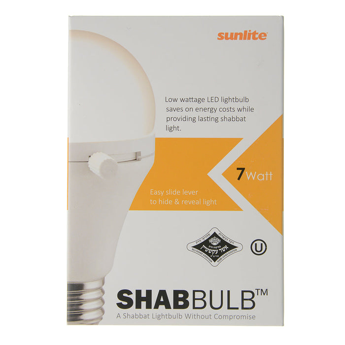 Sunlite A19/LED/7W/SHAB/E27/40K 7W ShabBulb Shabbat Permissible LED A19 Bulb 550Lm 110-240V 80 CRI (80949-SU)