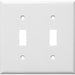 MORRIS White 2-Gang Toggle Switch Wall Plate (81021)