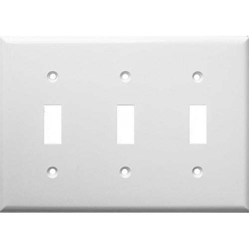 MORRIS White 3 Gang Toggle Switch Wall Plate (81031)