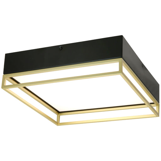 Sunlite LFX/DDS/13/20W/SCT/BK/GD 13 Inch LED Double Square Decorative Ceiling Fixture 20W 1000Lm CT Selectable 3000K/4000K/5000K Dimmable Black/Gold (81042-SU)
