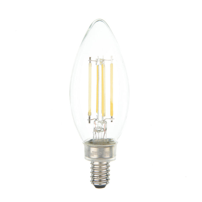 Sunlite CTC/LED/AQ/6W/E12/D/CL/40K LED 4000K 120V 6W 600Lm Chandelier B11 Candelabra E12 Base Dimmable (81101-SU)
