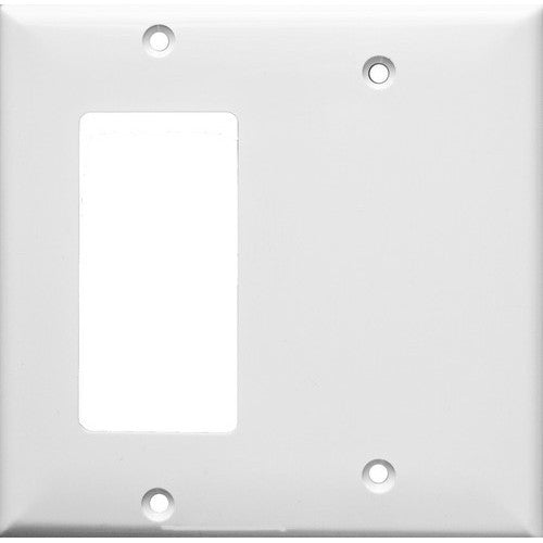MORRIS White 2-Gang 1 GFCI 1 Blank Wall Plate (81221)