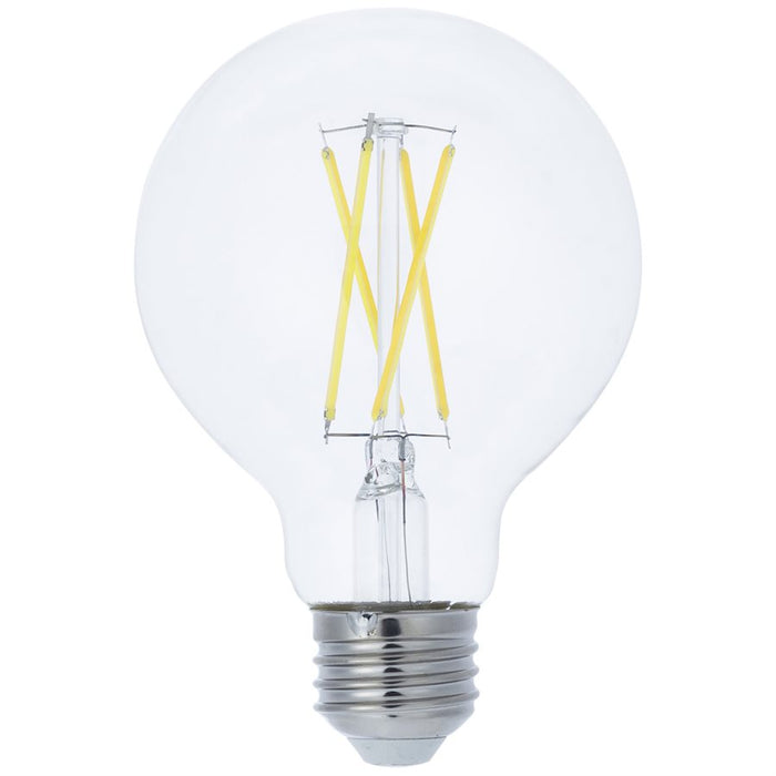 Sunlite G25/LED/FS/7.6W/950 7.6W LED Filament G25 Bulb 5000K Super White 800Lm 120V 90 CRI Dimmable E26 Base (81237-SU)