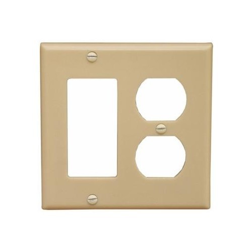 MORRIS Ivory 2-Gang 1 GFCI 1 Duplex Wall Plate (81250)