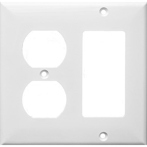 MORRIS White 2-Gang 1 GFCI 1 Duplex Wall Plate (81251)