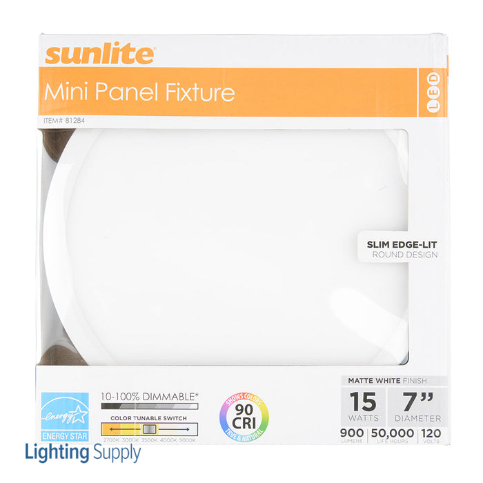 Sunlite LFX/MP/7R/15W/E/D/SCT/WH 15W 7 Inch Round LED Mini Flat Panel Fixture 3000K/4000K/5000K CCT Tunable White Finish (81284-SU)
