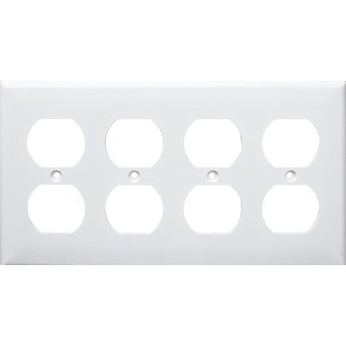 MORRIS White 4-Gang Duplex Receptacle Wall Plate (81441)