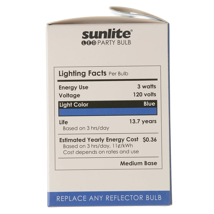 Sunlite LED PAR20 Bulb 3W 120V E26 Base Blue (81467-SU)