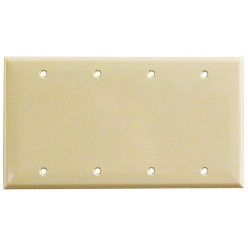 MORRIS Ivory 4-Gang Blank Wall Plate (81540)