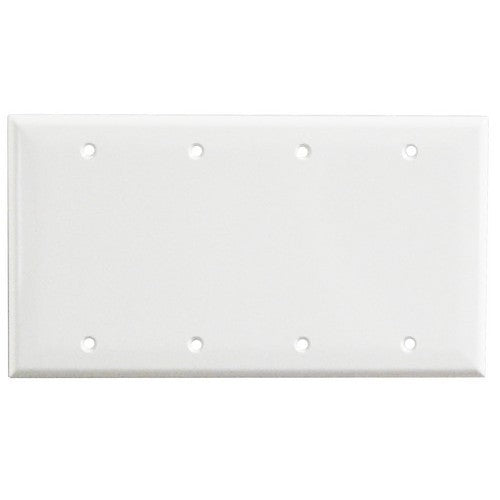 MORRIS White 4-Gang Blank Wall Plate (81541)